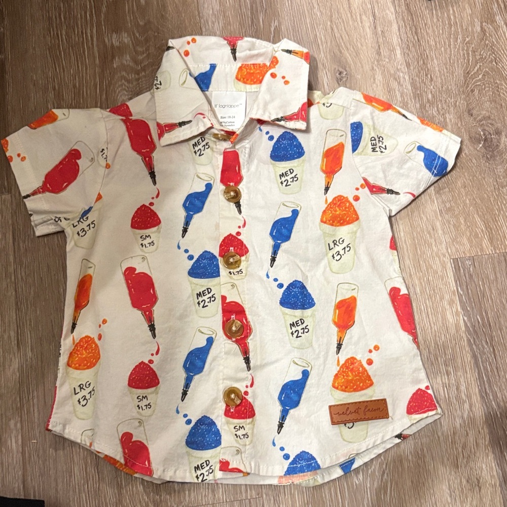 Kids Fun Print Button-Up Shirt